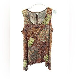 Persepetion Multicolor Sleeveless Women's Top 2X
